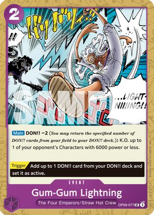 Gum-Gum Lightning (Reprint) (OP09-077) [Premium Booster -The Best- Vol. 2] One Piece Single Bandai