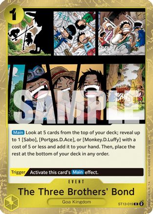 The Three Brothers' Bond (Pirate Foil) (ST13-019) [Premium Booster -The Best- Vol. 2] Foil One Piece Single Bandai