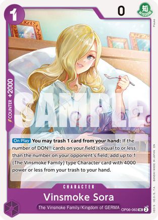 Vinsmoke Sora (Reprint) (OP06-063) [Premium Booster -The Best- Vol. 2] One Piece Single Bandai