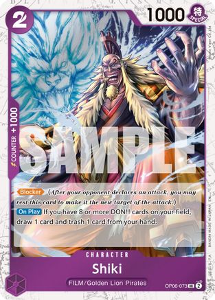 Shiki (Pirate Foil) (OP06-073) [Premium Booster -The Best- Vol. 2] Foil One Piece Single Bandai
