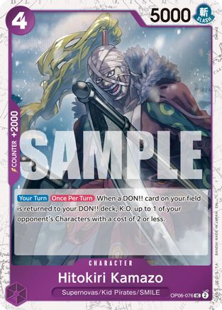 Hitokiri Kamazo (Pirate Foil) (OP06-076) [Premium Booster -The Best- Vol. 2] Foil One Piece Single Bandai