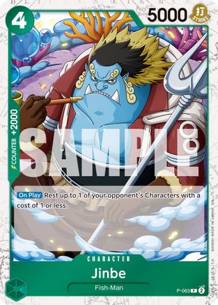 Jinbe - P-063 (Pirate Foil) (P-063) [Premium Booster -The Best- Vol. 2] Foil One Piece Single Bandai