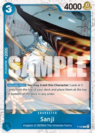 Sanji - P-068 (Pirate Foil) (P-068) [Premium Booster -The Best- Vol. 2] Foil One Piece Single Bandai