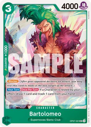 Bartolomeo (Reprint) (OP07-031) [Premium Booster -The Best- Vol. 2] One Piece Single Bandai