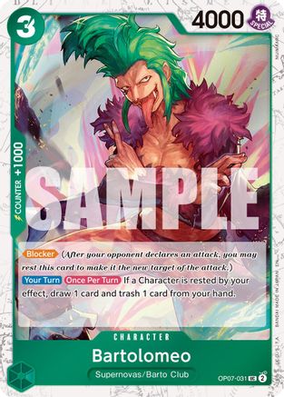 Bartolomeo (Pirate Foil) (OP07-031) [Premium Booster -The Best- Vol. 2] Foil One Piece Single Bandai