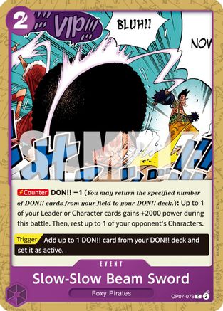 Slow-Slow Beam Sword (Reprint) (OP07-076) [Premium Booster -The Best- Vol. 2] One Piece Single Bandai
