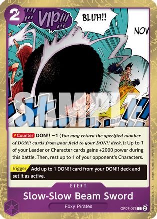 Slow-Slow Beam Sword (Pirate Foil) (OP07-076) [Premium Booster -The Best- Vol. 2] Foil One Piece Single Bandai