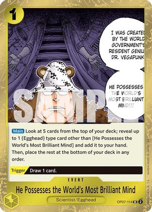 He Possesses the World's Most Brilliant Mind (Pirate Foil) (OP07-114) [Premium Booster -The Best- Vol. 2] Foil One Piece Single Bandai