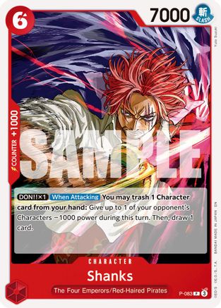 Shanks - P-083 (Reprint) (P-083) [Premium Booster -The Best- Vol. 2] One Piece Single Bandai