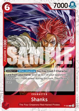 Shanks - P-083 (Pirate Foil) (P-083) [Premium Booster -The Best- Vol. 2] Foil One Piece Single Bandai
