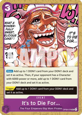 It's to Die For (Reprint) (OP08-076) [Premium Booster -The Best- Vol. 2] One Piece Single Bandai