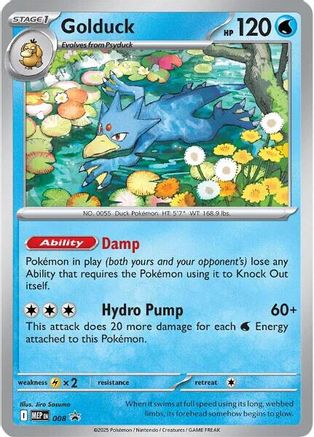 Golduck - 008 (8) Holofoil [ME Mega Evolution Promo] Pokemon Single Pokémon
