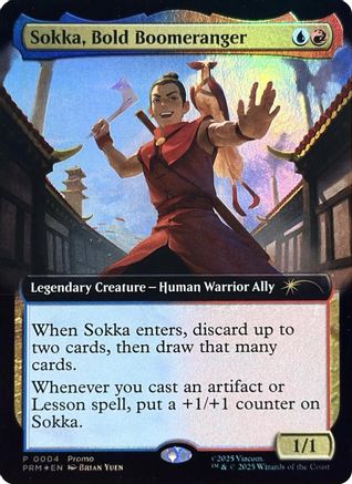 Sokka, Bold Boomeranger (MEDIA-004) [Media Promos] Foil MTG Single Wizards of the Coast