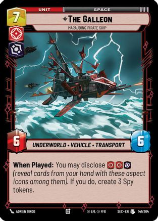 The Galleon - Marauding Pirate Ship (141/264) [Secrets of Power] Star Wars: Unlimited Single Disney