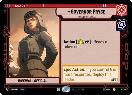 Governor Pryce - Tyrant of Lothal (11/264) [Secrets of Power] Star Wars: Unlimited Single Disney