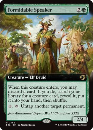 Formidable Speaker (Extended Art) (ECL-366) [Lorwyn Eclipsed] Foil MTG Single Wizards of the Coast