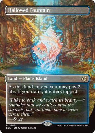 Hallowed Fountain (Borderless) (ECL-347) [Lorwyn Eclipsed] Foil MTG Single Wizards of the Coast