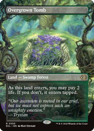Overgrown Tomb (Borderless) (ECL-350) [Lorwyn Eclipsed] MTG Single Wizards of the Coast