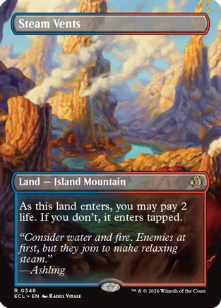 Steam Vents (Borderless) (ECL-348) [Lorwyn Eclipsed] MTG Single Wizards of the Coast