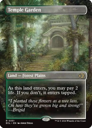 Temple Garden (Borderless) (ECL-351) [Lorwyn Eclipsed] MTG Single Wizards of the Coast