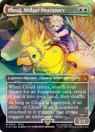 Cloud, Midgar Mercenary (Chocobo Track Foil) (FIN-564) [FINAL FANTASY] Foil MTG Single Wizards of the Coast