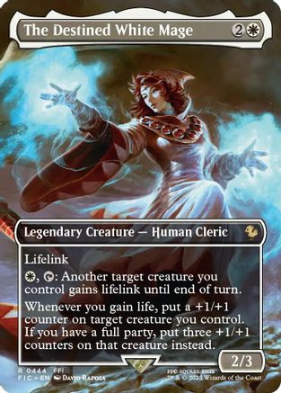 The Destined White Mage (Borderless) (FIC-444) [Commander: FINAL FANTASY] MTG Single Wizards of the Coast