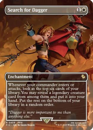 Search for Dagger (Borderless) (FIC-459) [Commander: FINAL FANTASY] MTG Single Wizards of the Coast