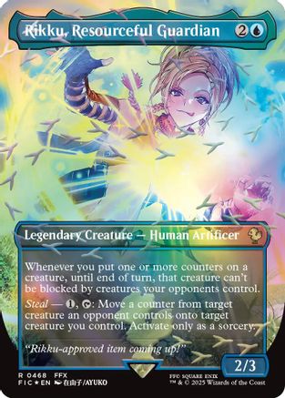 Rikku, Resourceful Guardian (Borderless) (Chocobo Track Foil) (FIC-468) [Commander: FINAL FANTASY] Foil MTG Single Wizards of the Coast