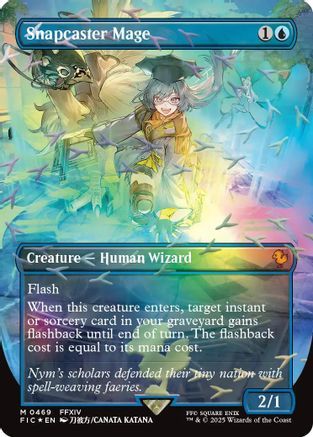Snapcaster Mage (Borderless) (Chocobo Track Foil) (FIC-469) [Commander: FINAL FANTASY] Foil MTG Single Wizards of the Coast