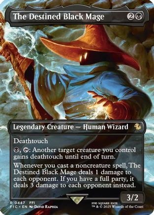 The Destined Black Mage (Borderless) (FIC-447) [Commander: FINAL FANTASY] MTG Single Wizards of the Coast