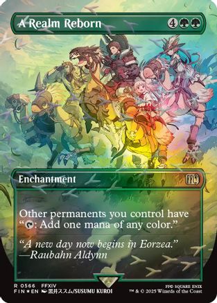 A Realm Reborn (Chocobo Track Foil) (FIN-566) [FINAL FANTASY] Foil MTG Single Wizards of the Coast