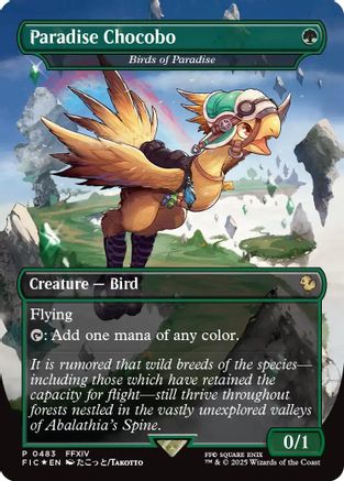 Paradise Chocobo - Birds of Paradise (Borderless) (FIC-483) [Commander: FINAL FANTASY] Foil MTG Single Wizards of the Coast