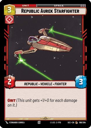 Republic Aurek Starfighter (166/264) [Secrets of Power] Star Wars: Unlimited Single Disney