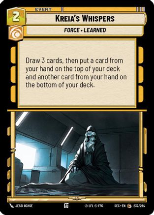 Kreia's Whispers (232/264) [Secrets of Power] Star Wars: Unlimited Single Disney