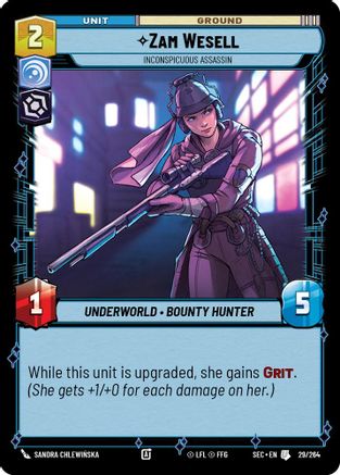 Zam Wesell - Inconspicuous Assassin (29/264) [Secrets of Power] Star Wars: Unlimited Single Disney