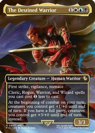 The Destined Warrior (Borderless) (FIC-443) [Commander: FINAL FANTASY] Foil MTG Single Wizards of the Coast
