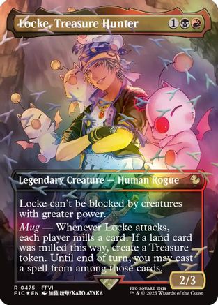 Locke, Treasure Hunter (Borderless) (Chocobo Track Foil) (FIC-475) [Commander: FINAL FANTASY] Foil MTG Single Wizards of the Coast