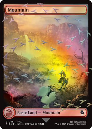 Mountain (Chocobo Track Foil) (FIC-481) [Commander: FINAL FANTASY] Foil MTG Single Wizards of the Coast