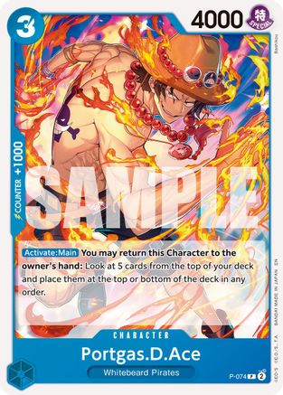 Portgas.D.Ace - P-074 (Pirate Foil) (P-074) [Premium Booster -The Best- Vol. 2] Foil One Piece Single Bandai