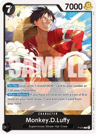 Monkey.D.Luffy - P-075 (Pirate Foil) (P-075) [Premium Booster -The Best- Vol. 2] Foil One Piece Single Bandai