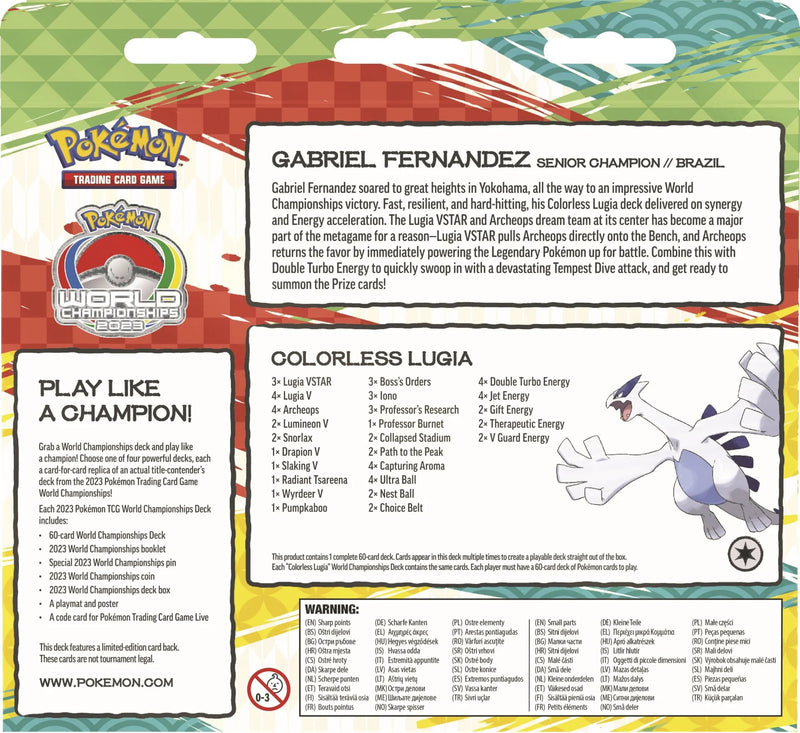 Pokémon 2023 World Championships Deck (Colorless Lugia - Gabriel Fernandez) Pokemon Sealed Pokémon   