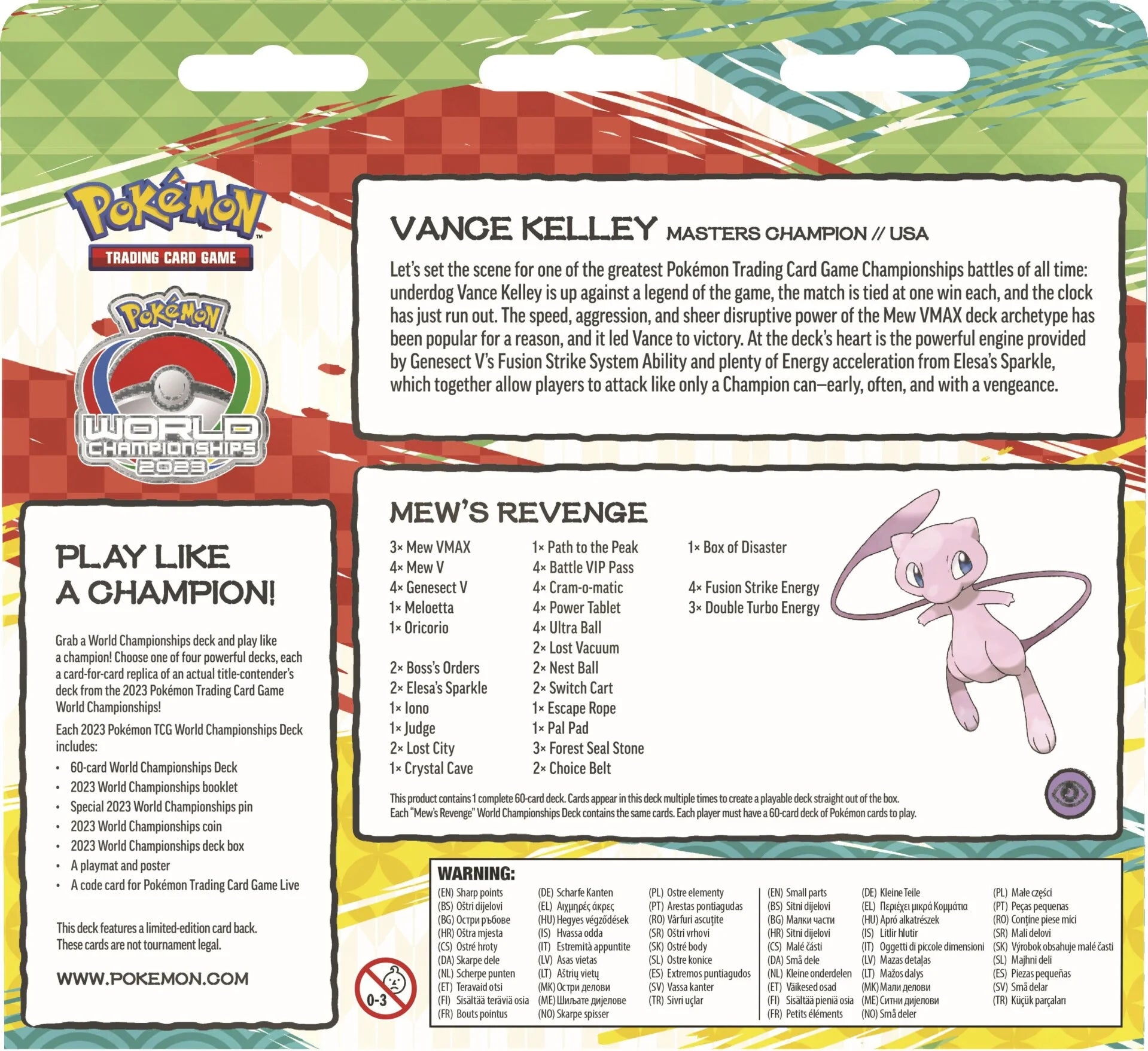 Pokémon 2023 World Championships Deck (Mew's Revenge - Vance Kelley) Pokemon Sealed Pokémon   