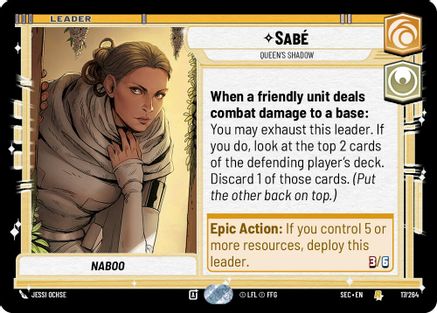 Sabé - Queen's Shadow (17/264) [Secrets of Power] Star Wars: Unlimited Single Disney