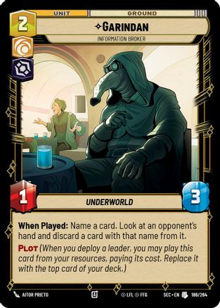 Garindan - Information Broker (186/264) [Secrets of Power] Star Wars: Unlimited Single Disney