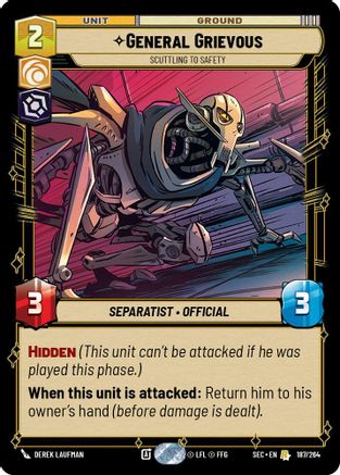 General Grievous - Scuttling to Safety (187/264) [Secrets of Power] Star Wars: Unlimited Single Disney