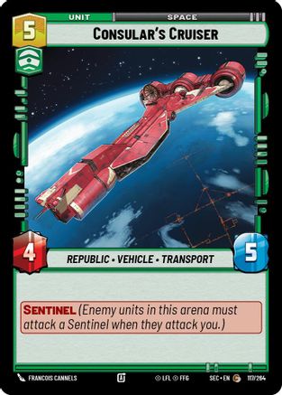 Consular's Cruiser (117/264) [Secrets of Power] Star Wars: Unlimited Single Disney