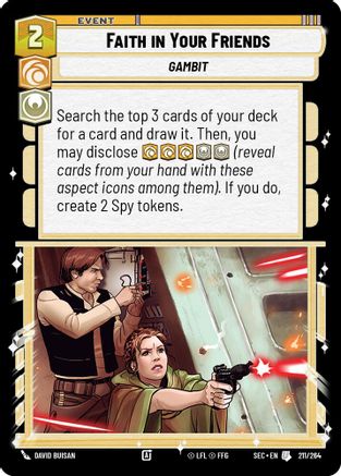 Faith in Your Friends (211/264) [Secrets of Power] Star Wars: Unlimited Single Disney