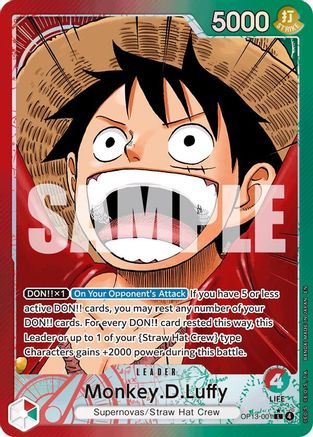 Monkey.D.Luffy (001) (Alternate Art) (OP13-001) [Carrying On His Will] Foil One Piece Single Bandai