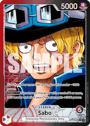 Sabo (004) (Alternate Art) (OP13-004) [Carrying On His Will] Foil One Piece Single Bandai