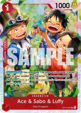Ace & Sabo & Luffy (OP13-007) [Carrying On His Will] Foil One Piece Single Bandai